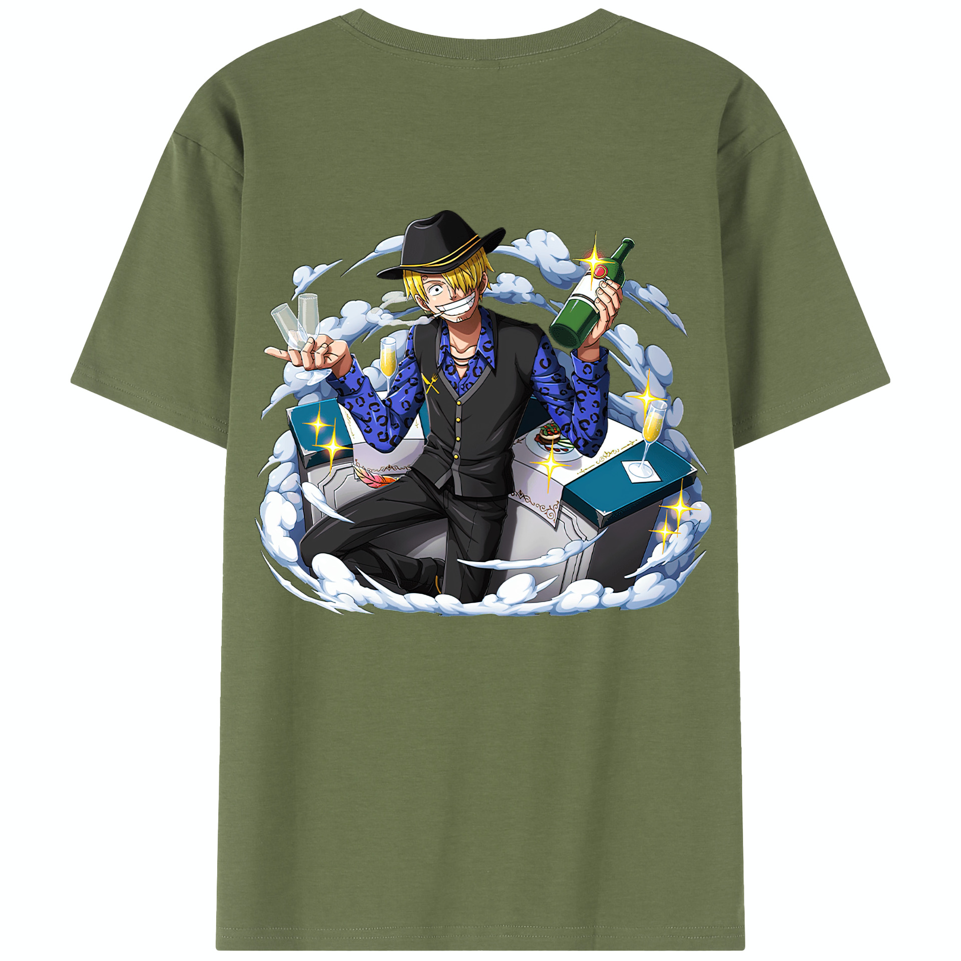 ワンピース サンジ ONE PIECE Sanji 綿100％半袖Tシャツ（背面プリント）